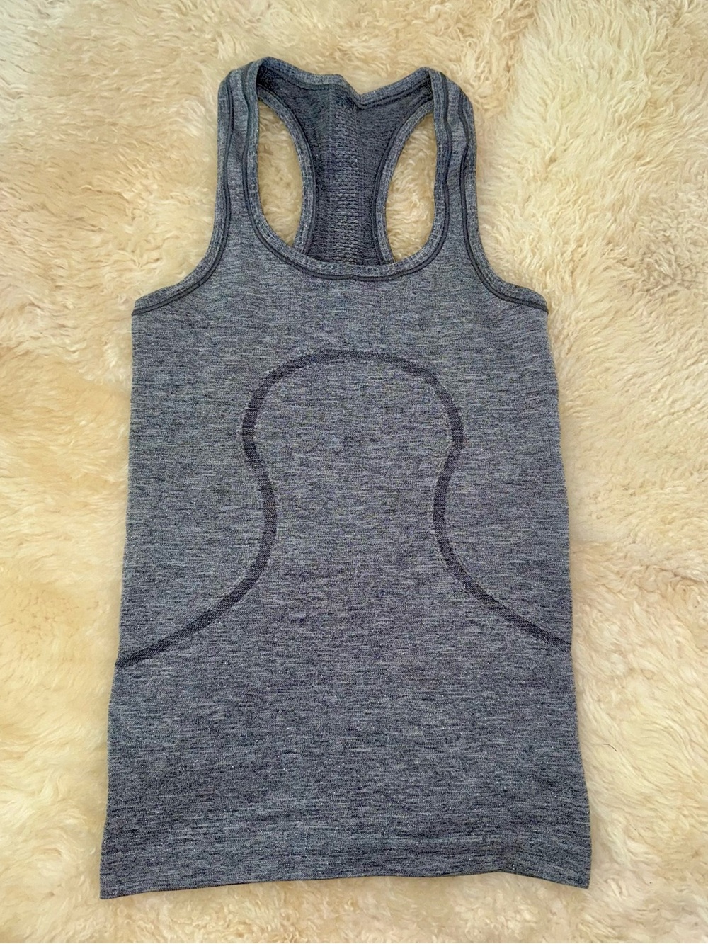 Lululemon Swiftly Racerback Tank Sparkly Shine Silver Size 2